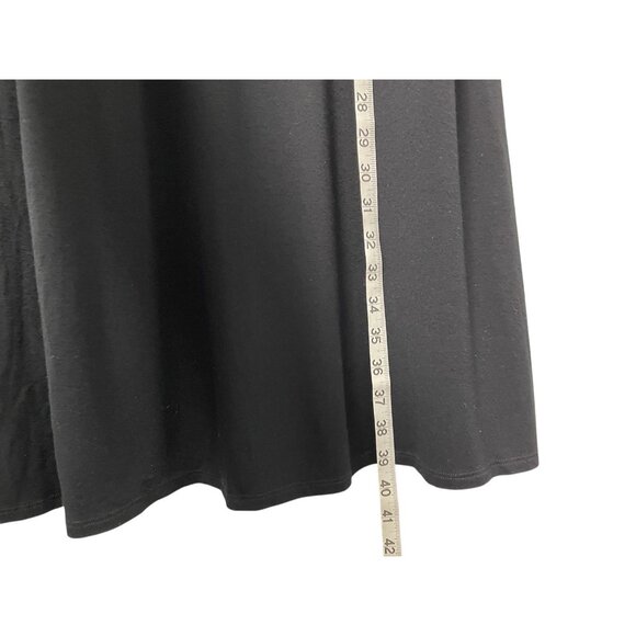 EILEEN FISHER BLACK DRESS 3/4 SLEEVE STRETCH KNEE LENGTH MINIMALIST SIZE M - Picture 7 of 7